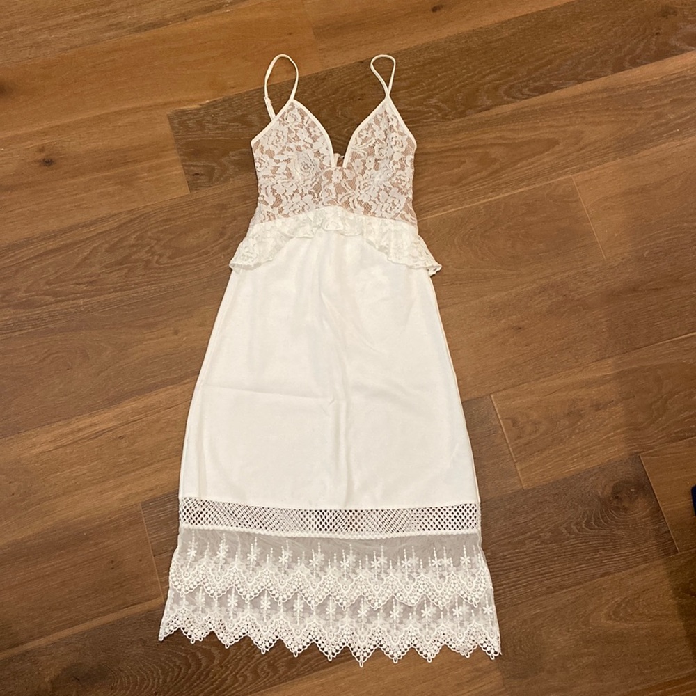 French Connection white lace dress
